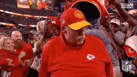Man in Chiefs Hat Doused With Water by Crowd