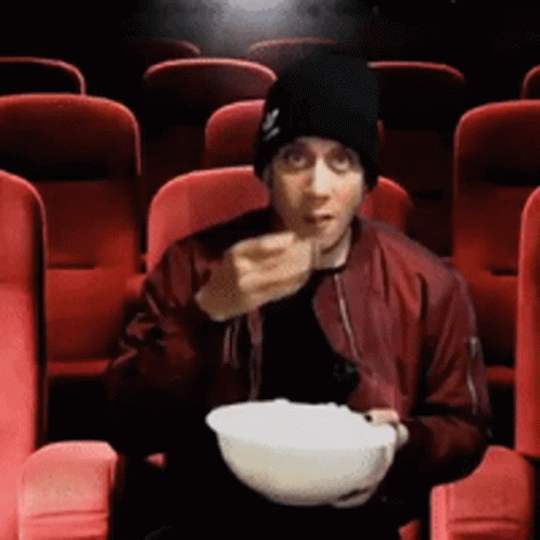 Man In Cinema Popcorn Ready GIF