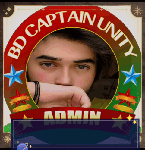 Man in Circle Saying Bd Captain Unity Admin