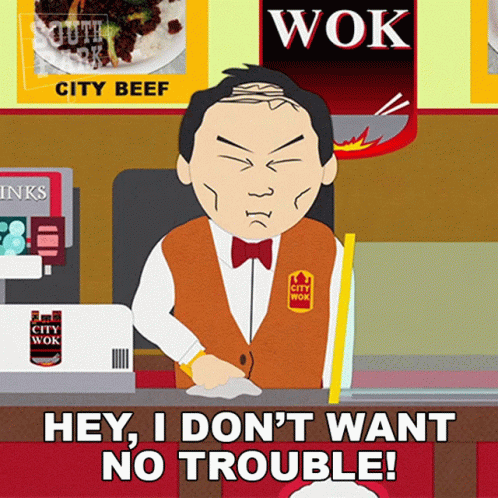 Man in City Wok Restaurant