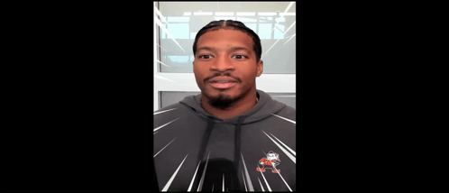 Man In Cleveland Browns Hoodie GIF