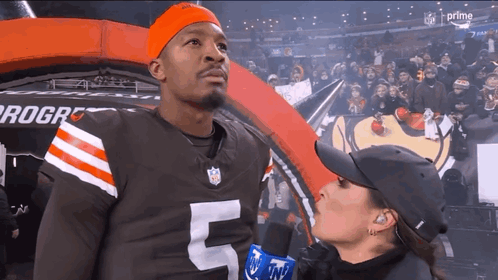 Man in Cleveland Browns Jersey Number 5