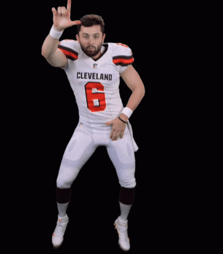 Man In Cleveland Jersey Dancing GIF