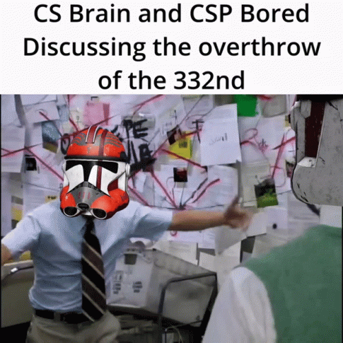 Man in Clone Trooper Helmet in Front of CS Brain Bulletin