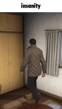 Man In Coat Insanity Circling Around GIF