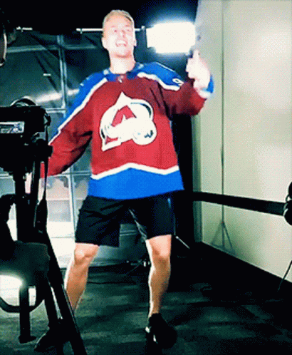 Man in Colorado Avalanche Jersey