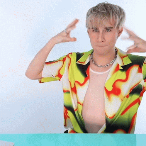 Man In Colorful Shirt And Neck Chain GIF