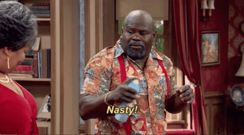 Man in Colorful Shirt Says Nasty