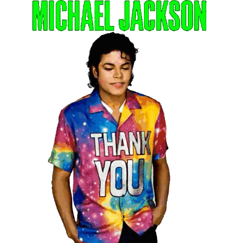 Man in Colorful Thank You Shirt