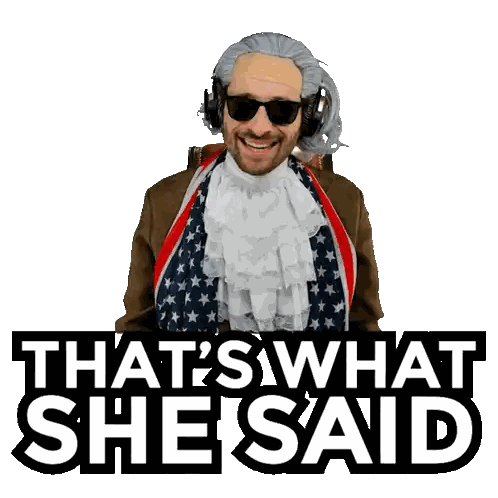 Man in Costume Pointing at What She Said
