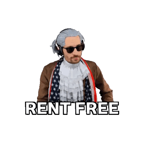 Man in Costume Rent Free Sticker