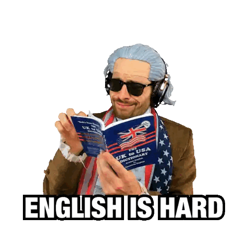 Man in Costume Saying English Is Hard