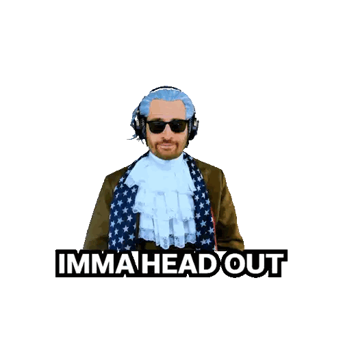 Man in Costume Saying Imma Head Out