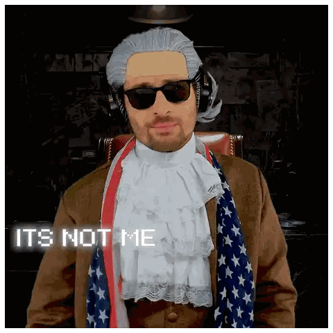 Man in Costume Saying Its Not Me