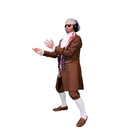 Man in Costume with American Flag