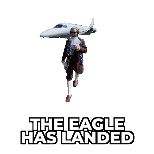 Man in Costume with The Eagle Has Landed