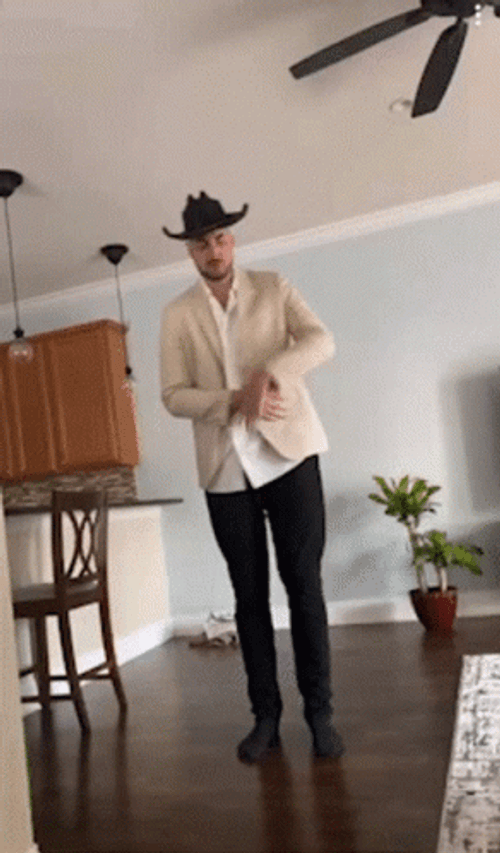 Man In Cowboy Do Milly Rock Dancing GIF