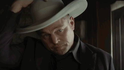 Man In Cowboy Hat And Black Shirt GIF