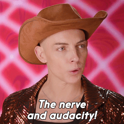 Man in Cowboy Hat and Jacket Says The Nerve