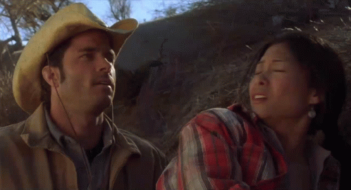 Man In Cowboy Hat And Woman In Plaid Shirt The Universe GIF