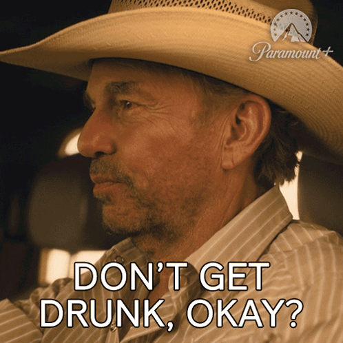 Man In Cowboy Hat Saying Don't Get Drunk Okay GIF