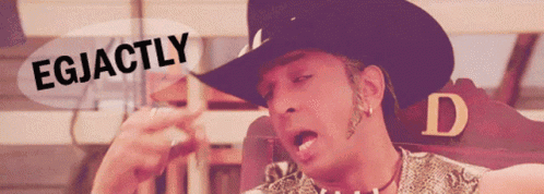 Man In Cowboy Hat Saying Egjactly GIF