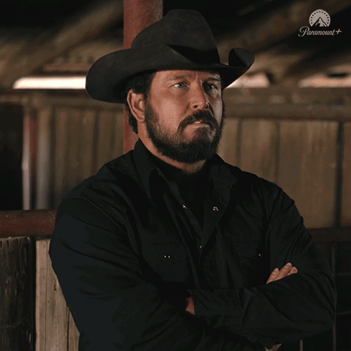 Man In Cowboy Hat Saying It's Too Much On The Bottom GIF