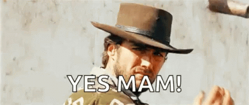 Man In Cowboy Hat Saying Yes Mam GIF
