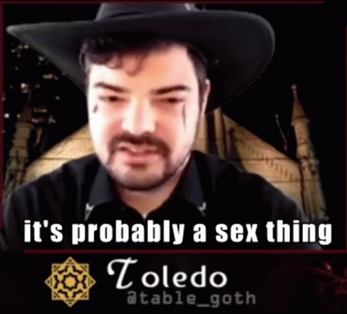 Man in Cowboy Hat Says It's Probably a Sex Thing in Front of Castle