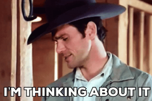 Man in Cowboy Hat Thinking