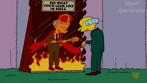 Man in Crown With Sign See What You'd Look Like in Hell