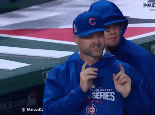 Man In Cubs Hat Giving Thumbs Up GIF