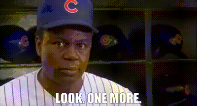 Man in Cubs Hat Saying Look One More