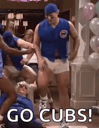 Man in Cubs Jersey Dancing