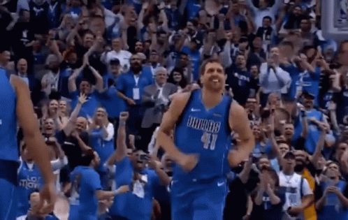Man In Dallas Jersey Dancing In Front Of Crowd GIF