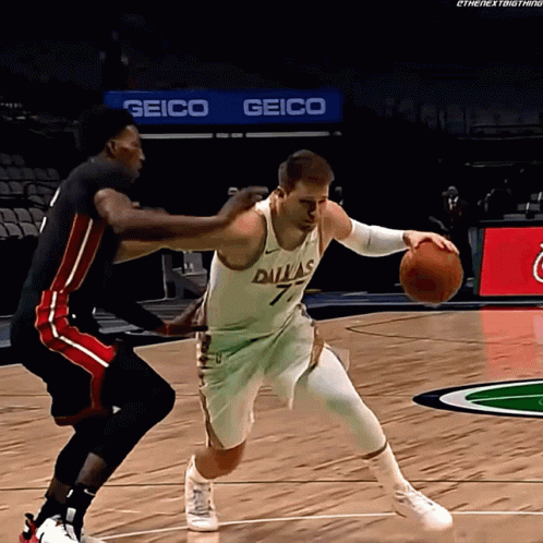 Man In Dallas Jersey Dribbling Ball GIF
