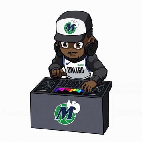 Man In Dallas Jersey Playing DJ Set GIF