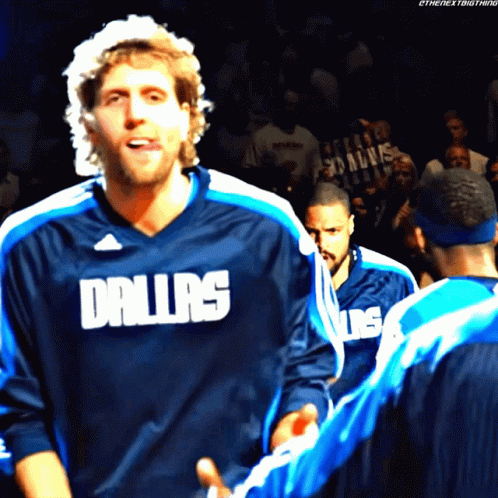Man In Dallas Jersey With Other Players GIF