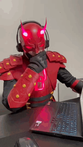 Man in Daredevil Costume Jumping