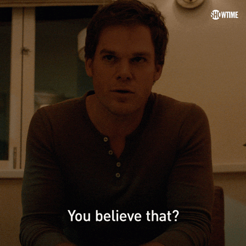Man in Dark Room Saying You Believe That