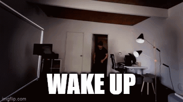 Man In Dark Room Wake Up GIF