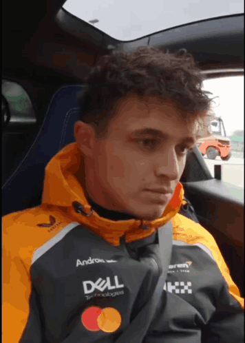 Man In Dell Jacket Sitting In Car Seat GIF