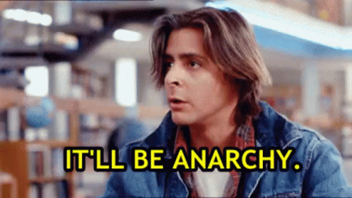 Man in Denim Jacket Saying It'll Be Anarchy