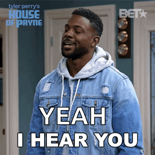 Man in Denim Jacket Says Yeah I Hear You