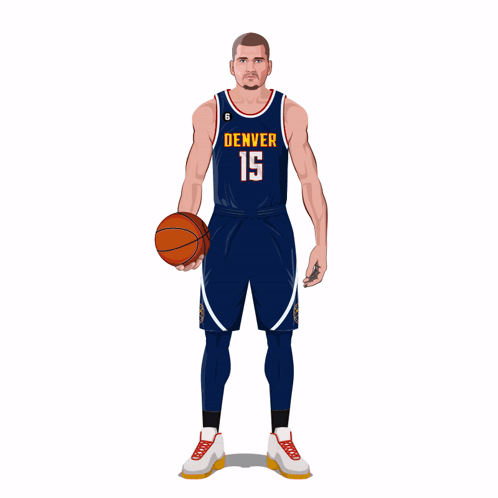 Man In Denver 15 Jersey Holding Basketball GIF
