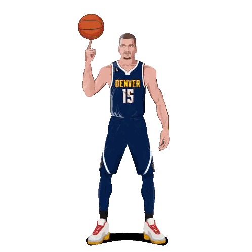 Man in Denver Jersey With Basketball
