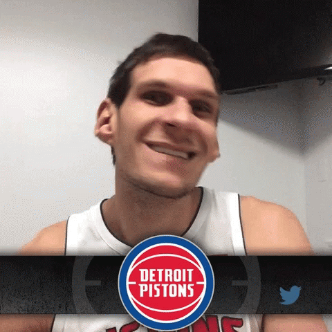 Man In Detroit Pistons Jersey Smiling GIF