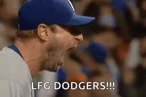 Man in Dodgers Hat Screaming