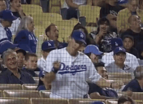 Man in Dodgers Jersey in Crowd