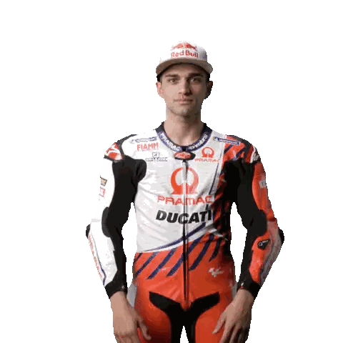 Man in Ducati Suit Fist Pump